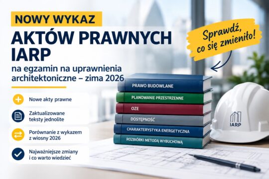 Nowy wykaz aktów prawnych na egzamin na uprawnienia architektoniczne – zima 2026